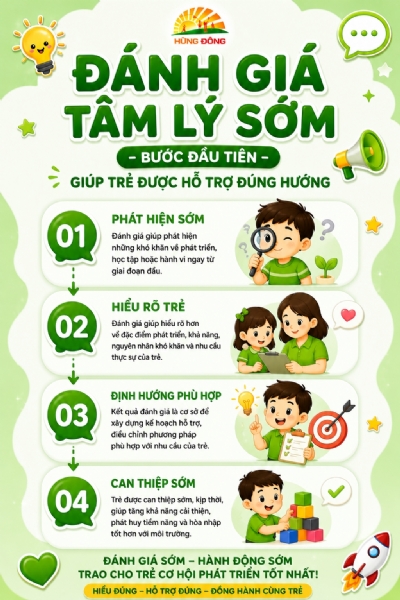 Đánh giá tâm lý sớm - Bước đầu tiên giúp trẻ được hỗ trợ đúng hướng